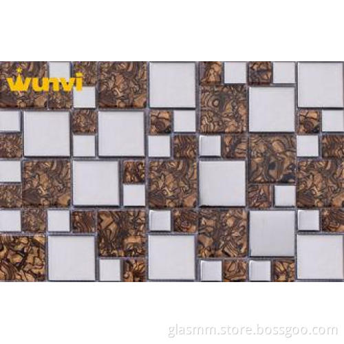 Acid - resistant Electroplating Backsplash Mosaic Glass Wal